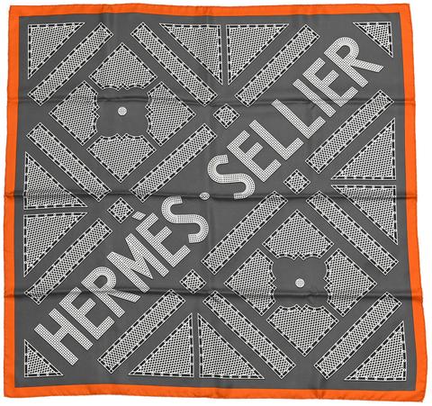 A variation of the Hermès scarf `Hermès-sellier` first edited in 2009 by `Benoît-Pierre Emery`