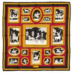A variation of the Hermès scarf `High perch ` first edited in 1974 by `Philippe Ledoux`