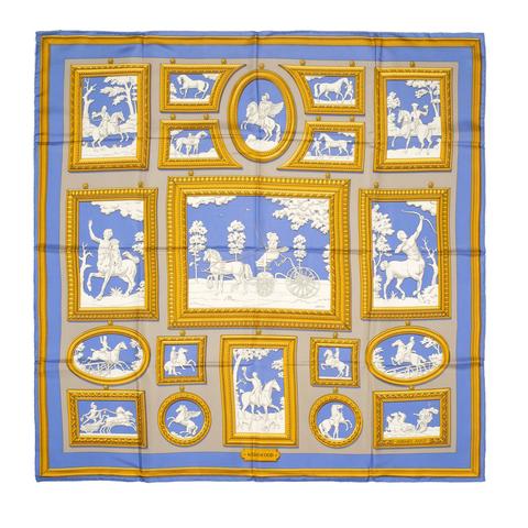 A variation of the Hermès scarf `High perch ` first edited in 1974 by `Philippe Ledoux`