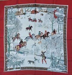 A variation of the Hermès scarf `L'hiver` first edited in 1969 by `Philippe Ledoux`