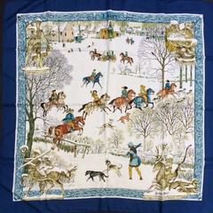 A variation of the Hermès scarf `L'hiver` first edited in 1969 by `Philippe Ledoux`