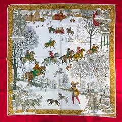 A variation of the Hermès scarf `L'hiver` first edited in 1969 by `Philippe Ledoux`