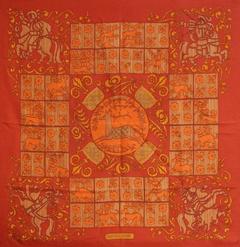 A variation of the Hermès scarf `Hourvari ` first edited in 1972 by `Henri d'Origny`