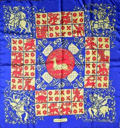 A variation of the Hermès scarf `Hourvari ` first edited in 1972 by `Henri d'Origny`