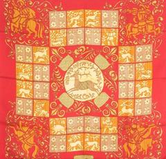 A variation of the Hermès scarf `Hourvari ` first edited in 1972 by `Henri d'Origny`