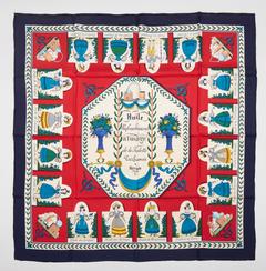 A variation of the Hermès scarf `Huiles parfumées ` first edited in 1985 by 