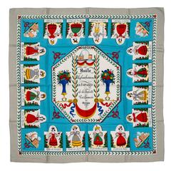 A variation of the Hermès scarf `Huiles parfumées ` first edited in 1985 by 