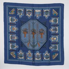 A variation of the Hermès scarf `Huiles parfumées` first edited in 1985 by 