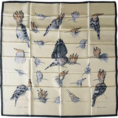 A variation of the Hermès scarf `Les huppes ` first edited in 1958 by `Xavier de Poret`