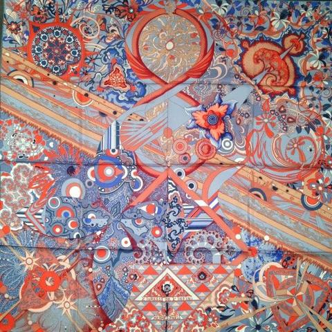 A variation of the Hermès scarf `L'ivresse de l'infini` first edited in 2011 by `Zoè Pauwels`