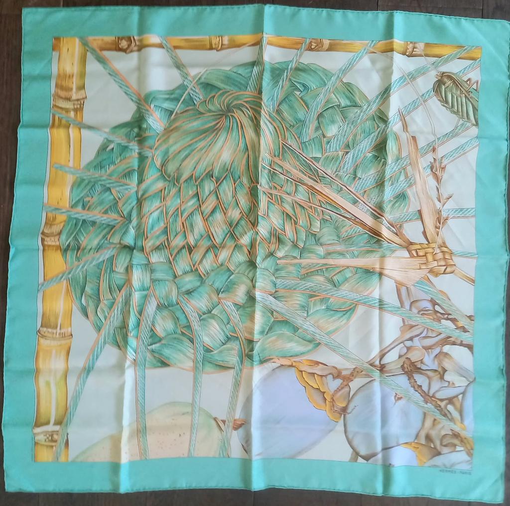 Jardin créole blue, green - Hermès Scarf Details | Scarf Sage