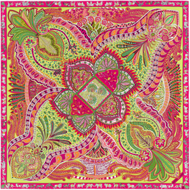 A variation of the Hermès scarf `Le jardin de la maharani` first edited in 2017 by `Annie Faivre`