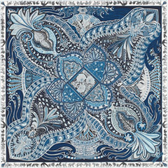 A variation of the Hermès scarf `Le jardin de la maharani` first edited in 2017 by `Annie Faivre`