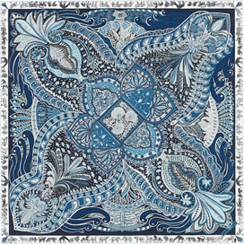 A variation of the Hermès scarf `Le jardin de la maharani` first edited in 2017 by `Annie Faivre`