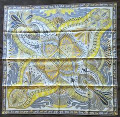 A variation of the Hermès scarf `Le jardin de la maharani` first edited in 2017 by `Annie Faivre`