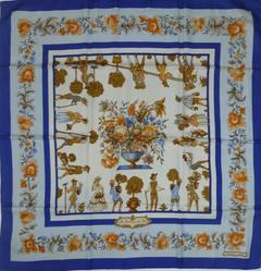 A variation of the Hermès scarf `Les jardiniers du roy ` first edited in 1967 by `Maurice Tranchant`