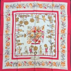 A variation of the Hermès scarf `Les jardiniers du roy ` first edited in 1967 by `Maurice Tranchant`