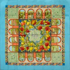 A variation of the Hermès scarf `Les jardins d'andalousies ` first edited in 2006 by `Aline Honoré`