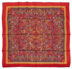 A variation of the Hermès scarf `Les jardins d'arménie ` first edited in 2005 by `Karen Petrossian`