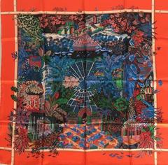 A variation of the Hermès scarf `Jardins d'hiver` first edited in 2007 by `Annie Faivre`