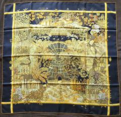 A variation of the Hermès scarf `Jardins d'hiver` first edited in 2007 by `Annie Faivre`