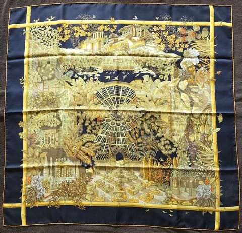 A variation of the Hermès scarf `Jardins d'hiver` first edited in 2007 by `Annie Faivre`