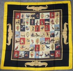 A variation of the Hermès scarf `Jeu de la comédie ` first edited in 1942 by `Nat Victoria `