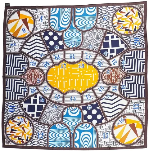 A variation of the Hermès scarf `Jeu de soie` first edited in 2018 by `Pagni Gianpaolo `