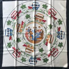 A variation of the Hermès scarf `Jeu des omnibus et dames blanches ` first edited in 1987 by 
