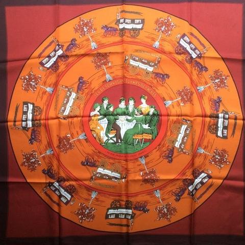 A variation of the Hermès scarf `Jeu des omnibus et dames blanches ` first edited in 1987 by 