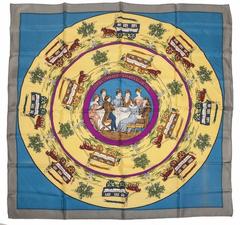 A variation of the Hermès scarf `Jeu des omnibus et dames blanches ` first edited in 1987 by 