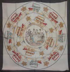 A variation of the Hermès scarf `Jeu des omnibus et dames blanches` first edited in 1937 by 