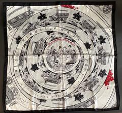 A variation of the Hermès scarf `Jeu des omnibus et dames blanches 1937` first edited in 2007 by `Cyrille Diatkine`