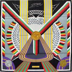 A variation of the Hermès scarf `Les jeux d'hermès` first edited in 2013 by `Julie Abadie`