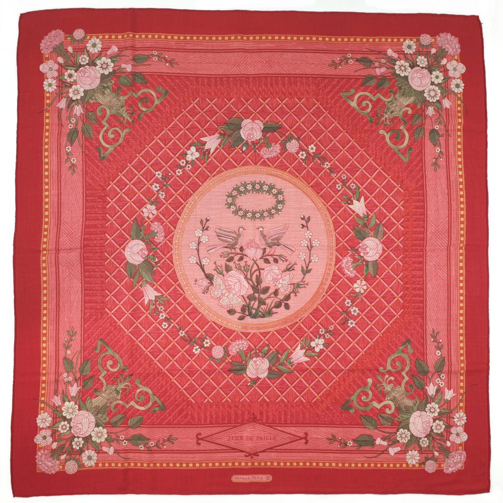 Jeux de paille red - Hermès Scarf Details | Scarf Sage