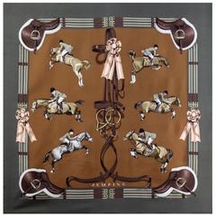 A variation of the Hermès scarf `Jumping ` first edited in 1971 by `Philippe Ledoux`