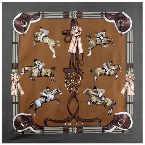 A variation of the Hermès scarf `Jumping ` first edited in 1971 by `Philippe Ledoux`
