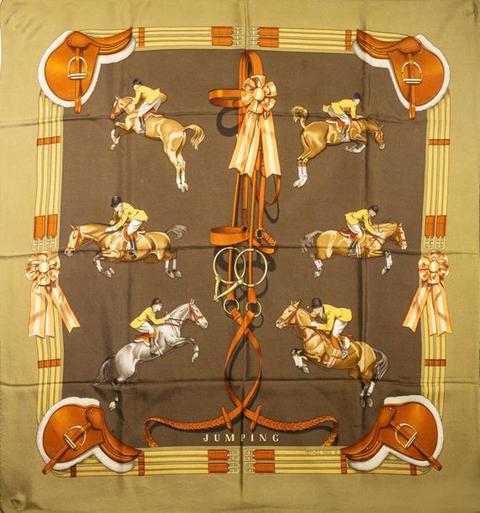 A variation of the Hermès scarf `Jumping ` first edited in 1971 by `Philippe Ledoux`