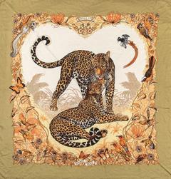 A variation of the Hermès scarf `Jungle love ` first edited in 2000 by `Robert Dallet`