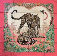 A variation of the Hermès scarf `Jungle love ` first edited in 2000 by `Robert Dallet`