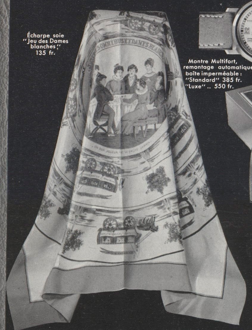Hermes zoom of scarf ad in Vogue magazine 1937