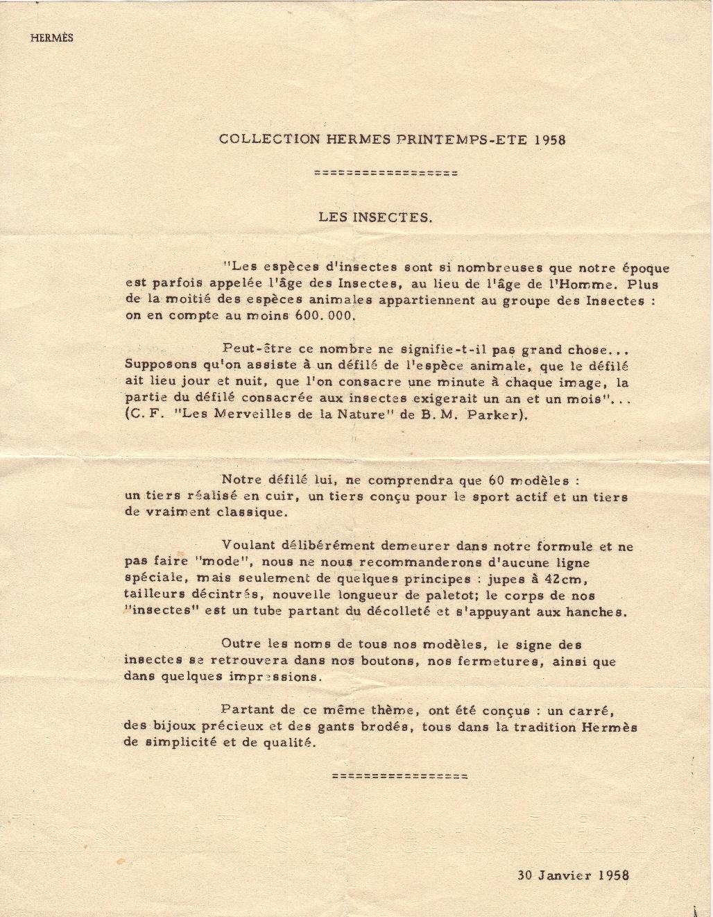 Les Insectes original sketch